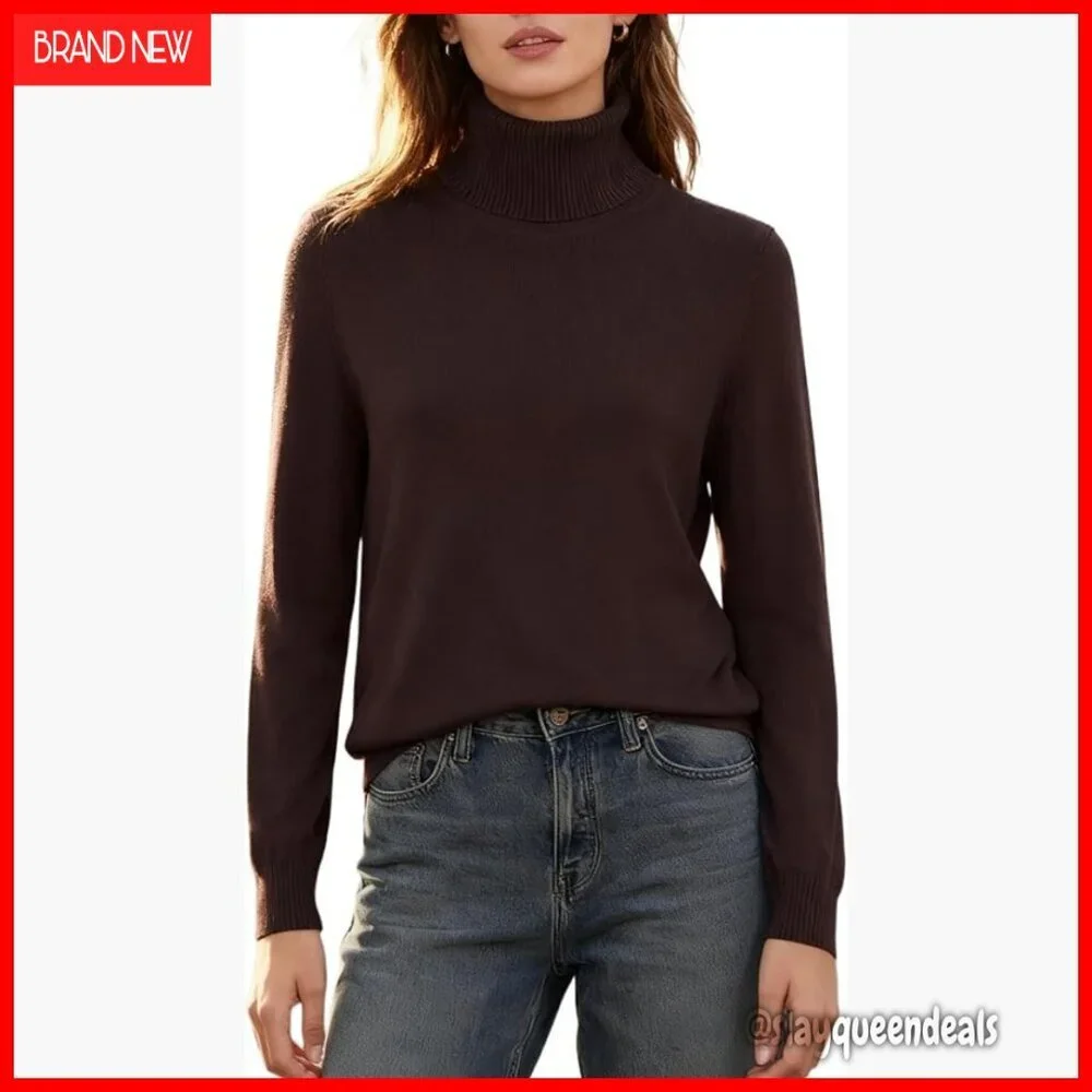 Long Sleeve Turtleneck Pullover Sweater, Soft Knit, Regular Fit, Winter Fashion